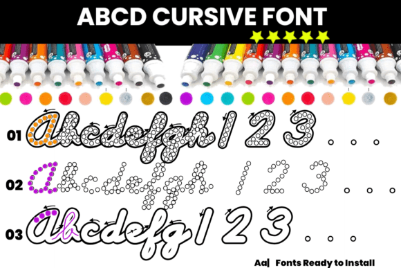 Abcd Cursive Dot Marker